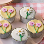 Floral Golden Fairy Cakes