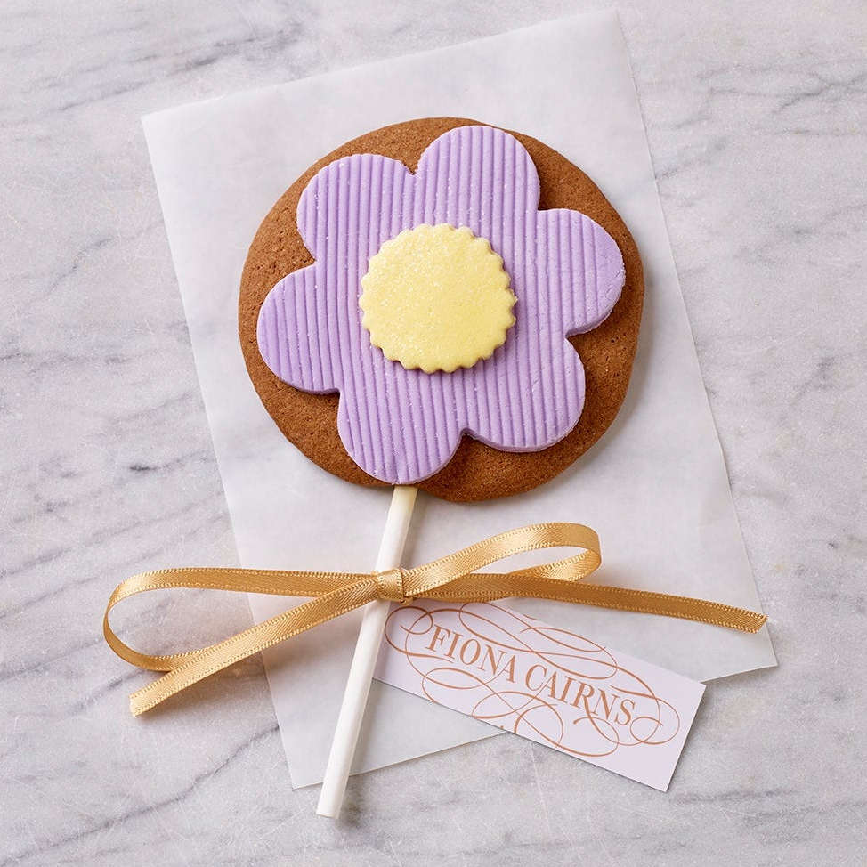 Mother's Day Purple Flower Gingerbread Lollipop