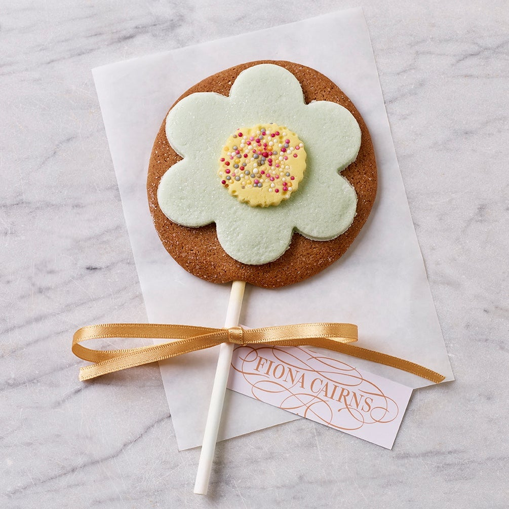 Mother's Day Green Flower Gingerbread Lollipop
