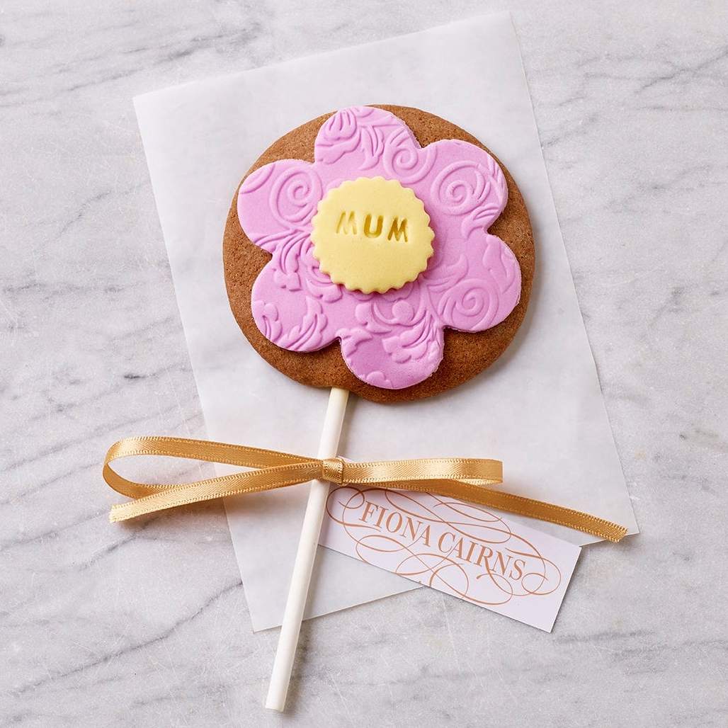 Mother's Day Pink Flower Gingerbread Lollipop