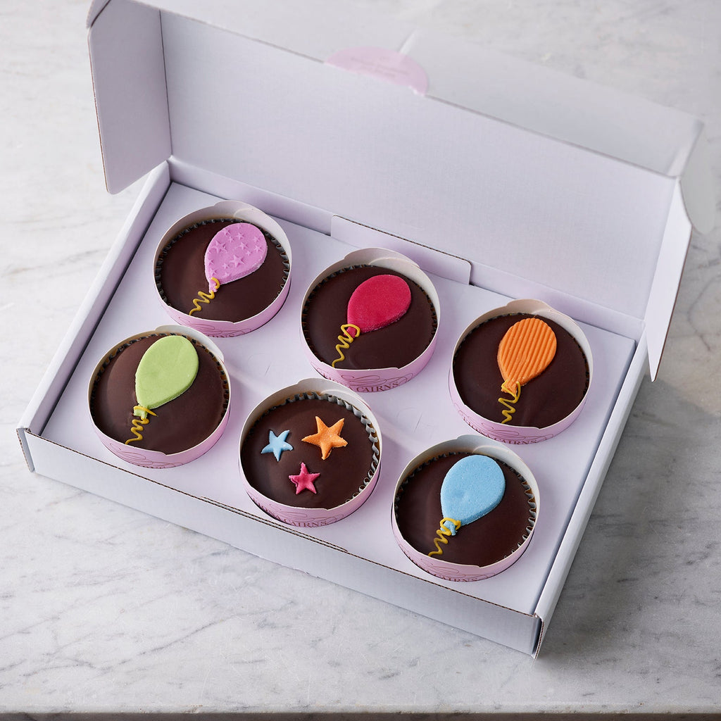 Chocolate Stars & Balloons Fairy cakes